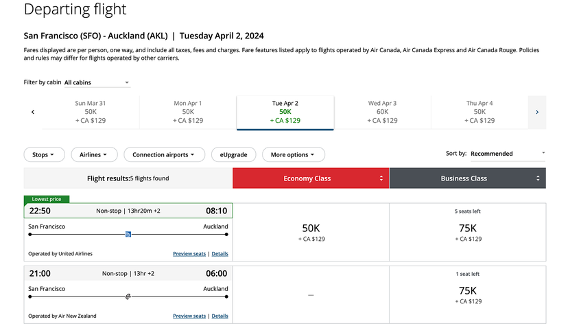 How I used 75,000 Chase points to fly business class to New Zealand