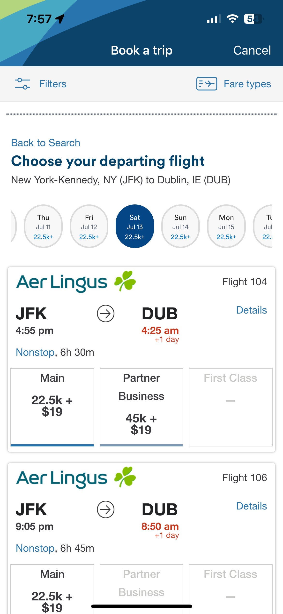 Alaska Airlines awards on Aer Lingus. ALASKA