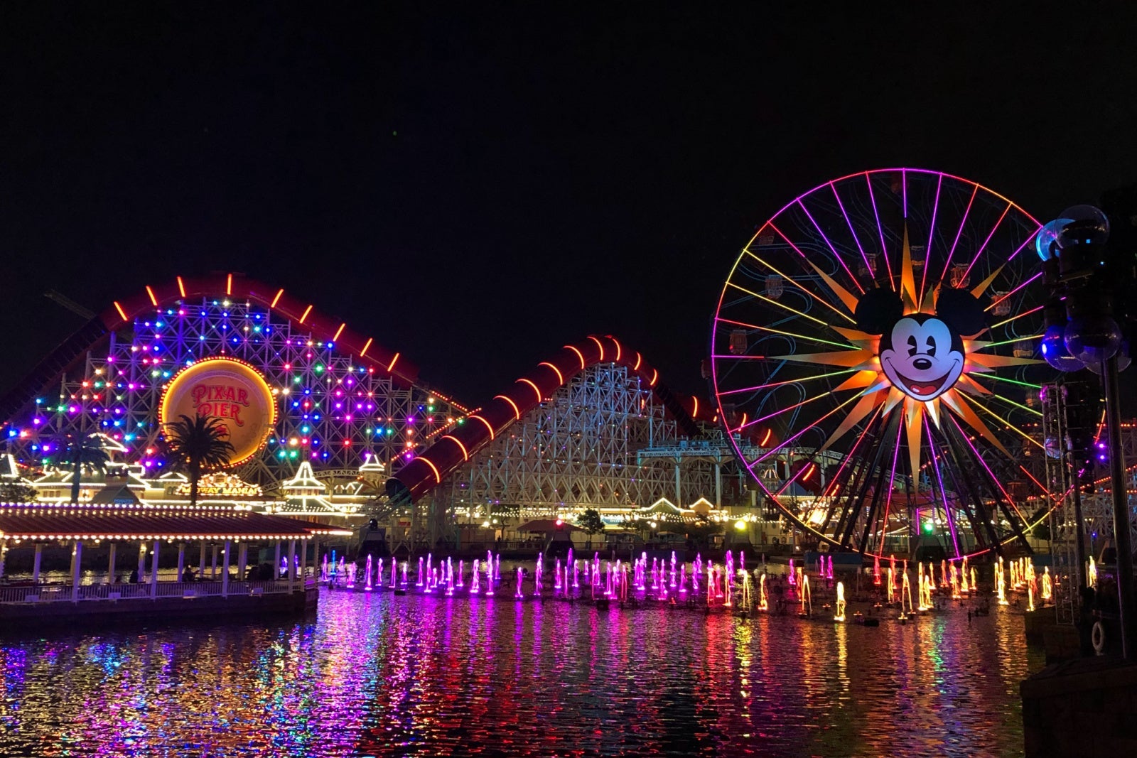 Disney California Adventure Pixar Pier at Night