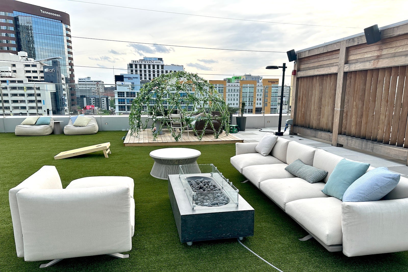 Outdoor rooftop area at the Conrad Nashville