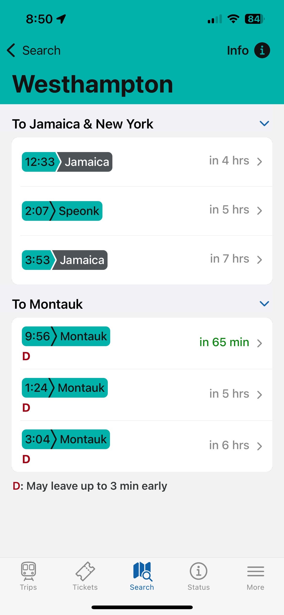 MTA TrainTime app. MTA