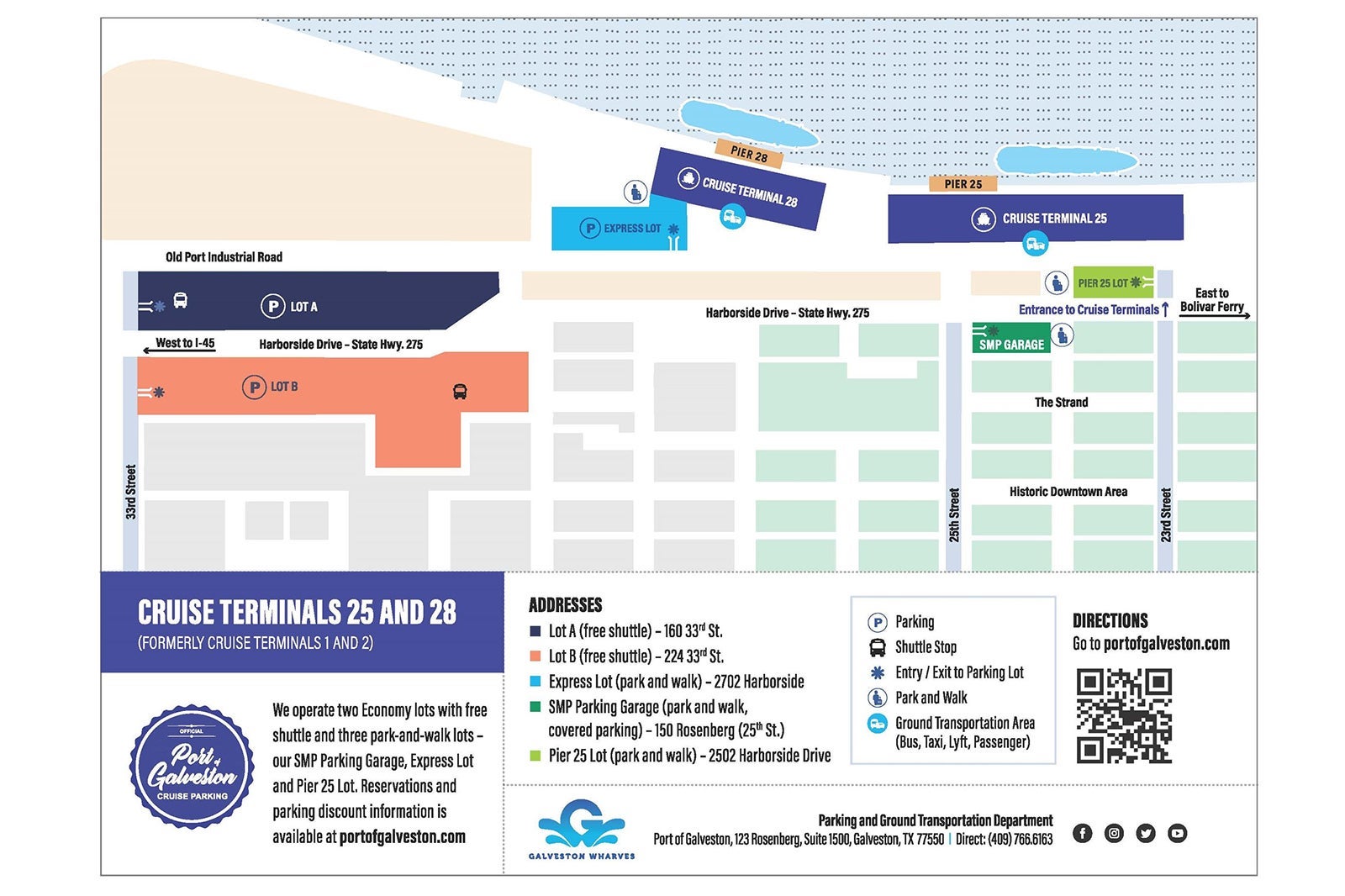Port of Galveston Terminals 25 and 28 map