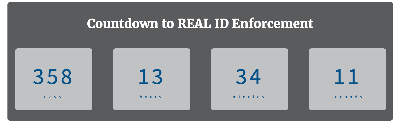 Screenshot of DHS Real ID checker tool