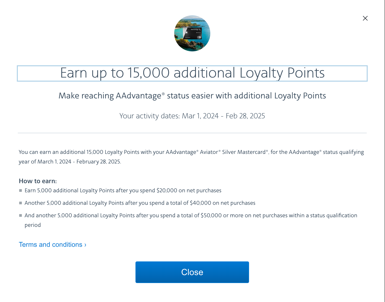 Promotion to earn bonus Loyalty Points via credit card spend.