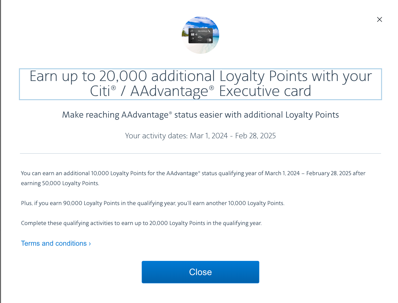 Promotion to earn bonus Loyalty Points via credit card spend.