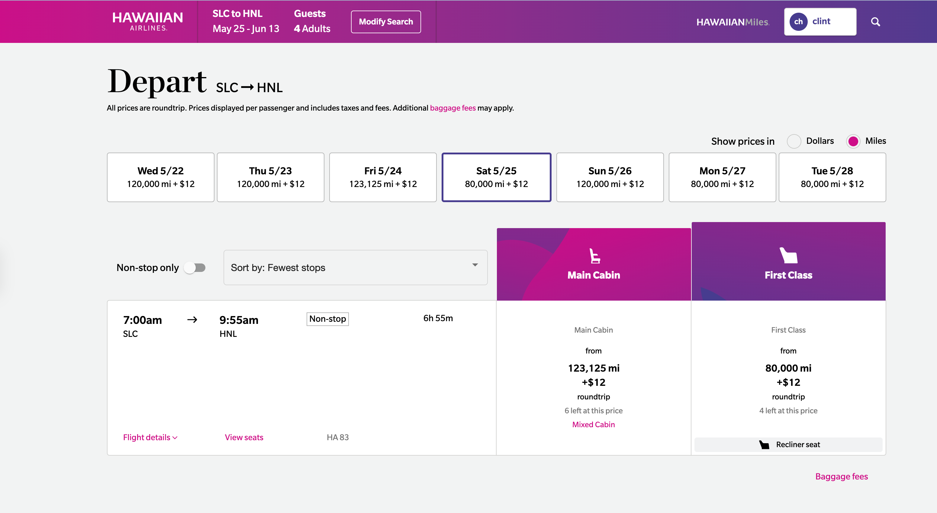 Hawaiian Airlines mileage deal. HAWAIIAN