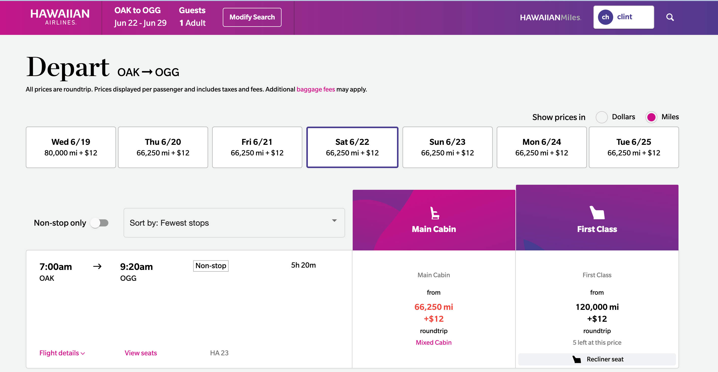 Hawaiian Airlines mileage deal.