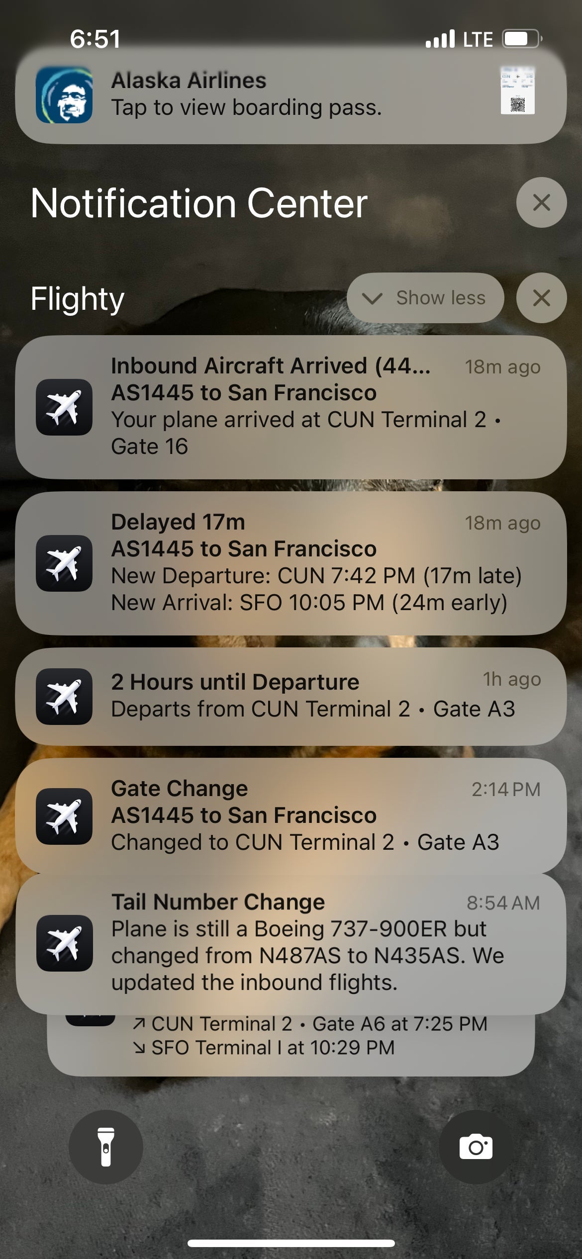 Tail number change. FLIGHTY