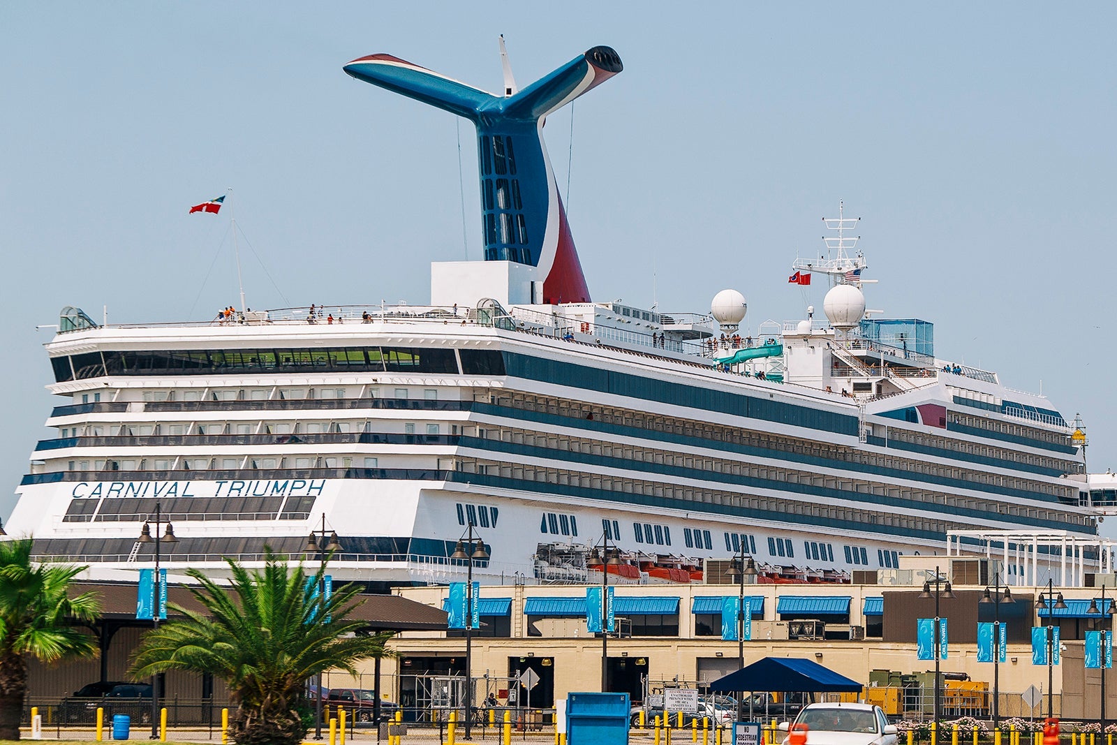 The Carnival Triumph cruise ship prepares to depart Port of Galveston.