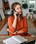 Woman talking on the phone