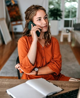 Woman talking on the phone