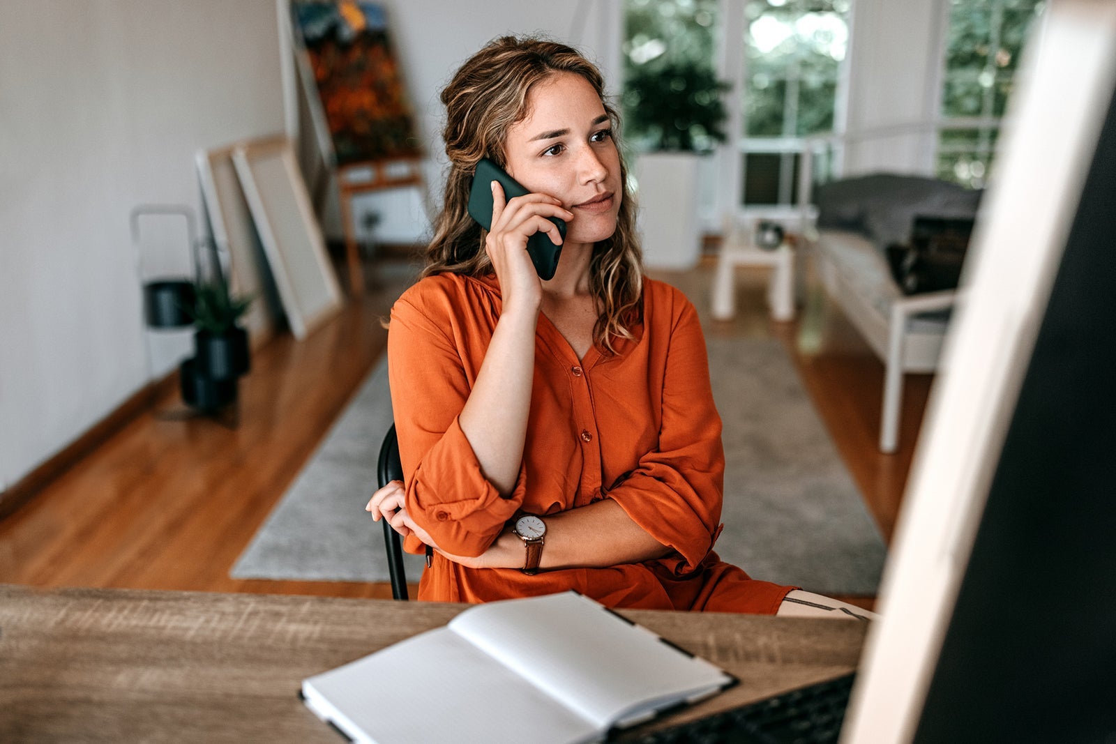 woman on phone