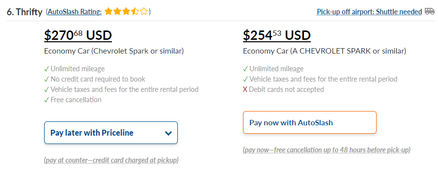Screenshot of Autoslash quotes
