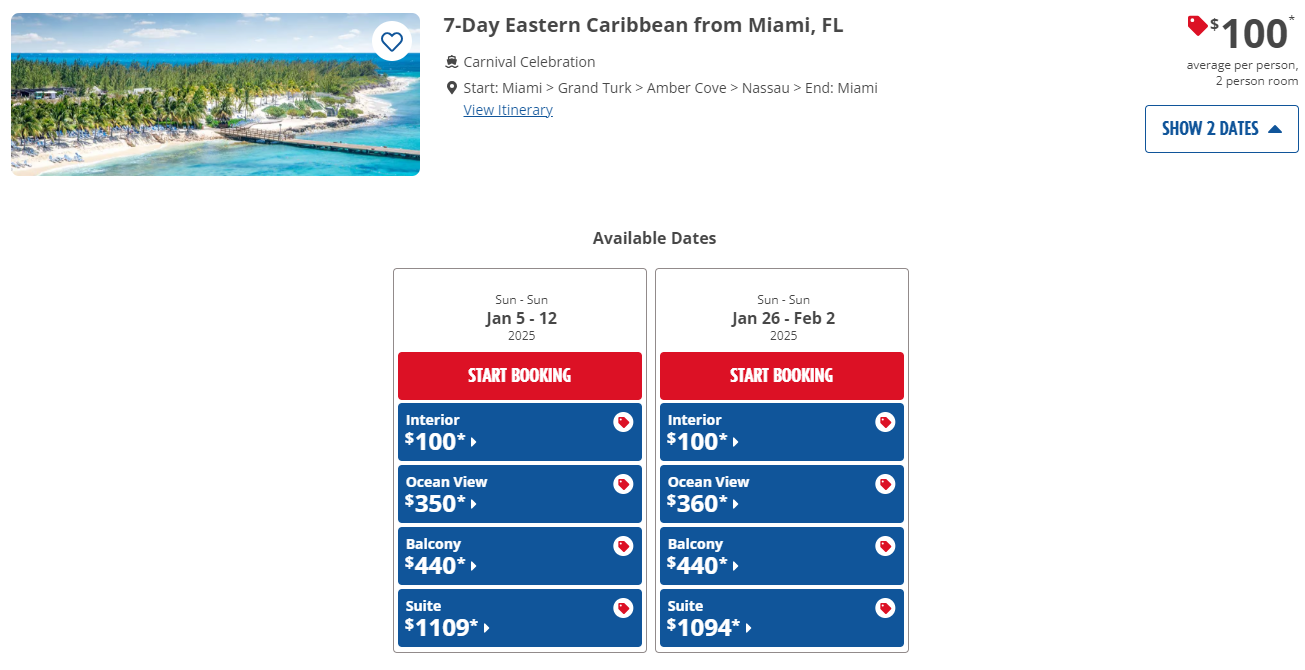 Carnival cruise offer