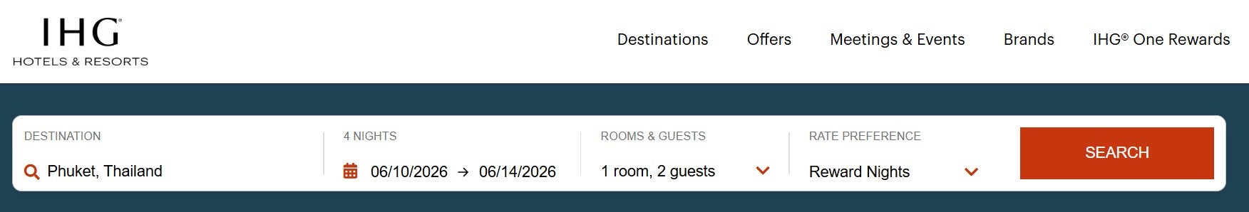 Doing an IHG award search