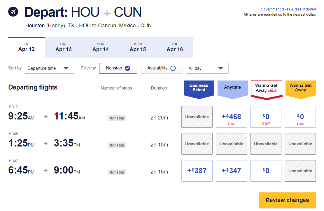 Southwest same day flight change