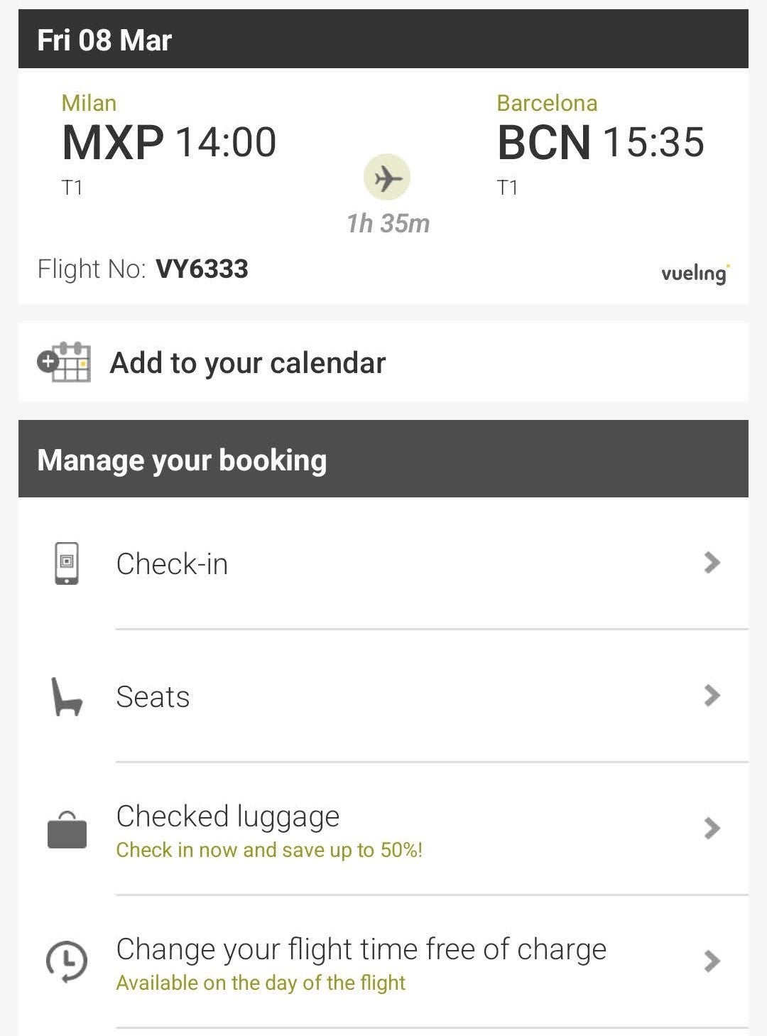 Vueling booking