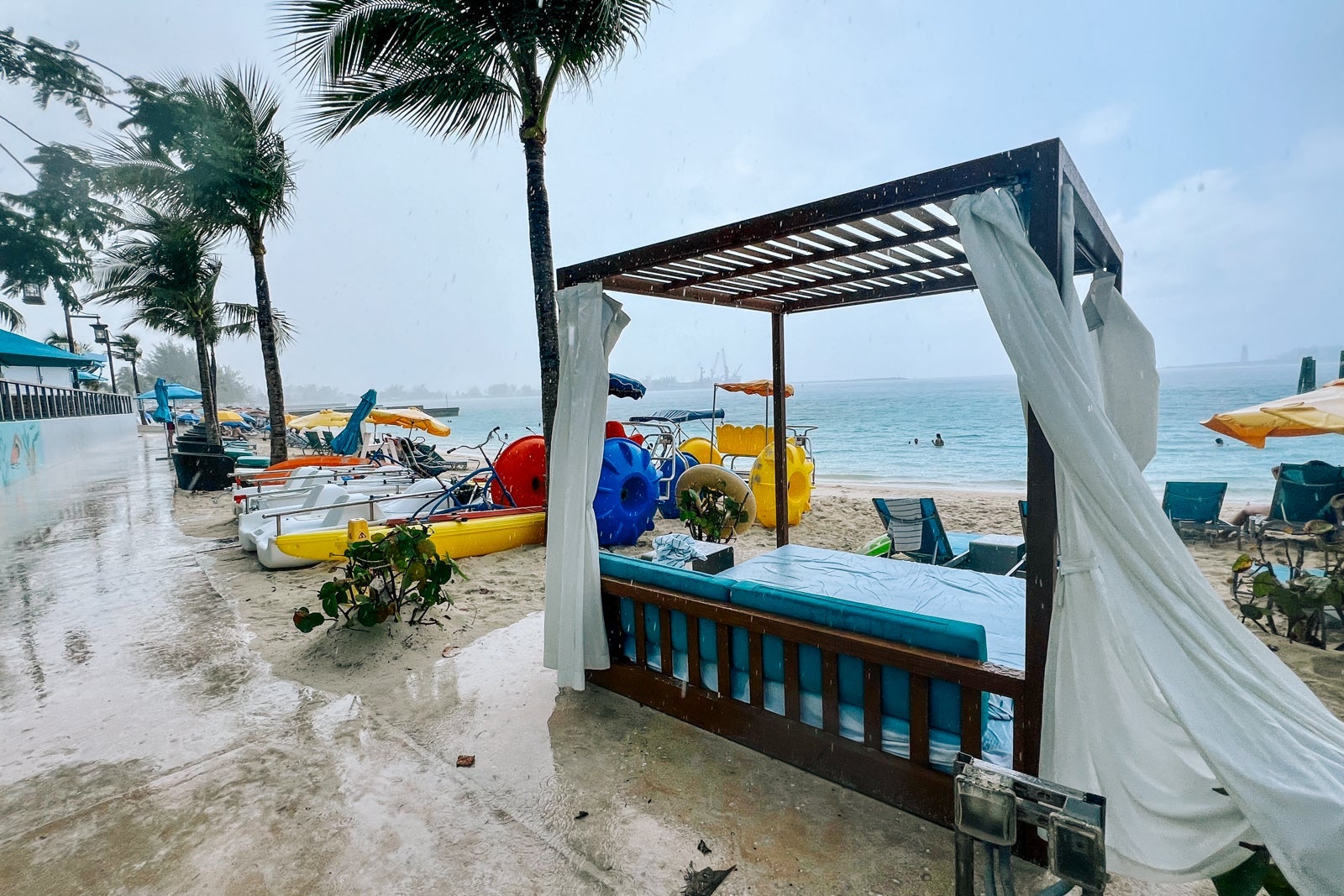 The cabana gets soarked