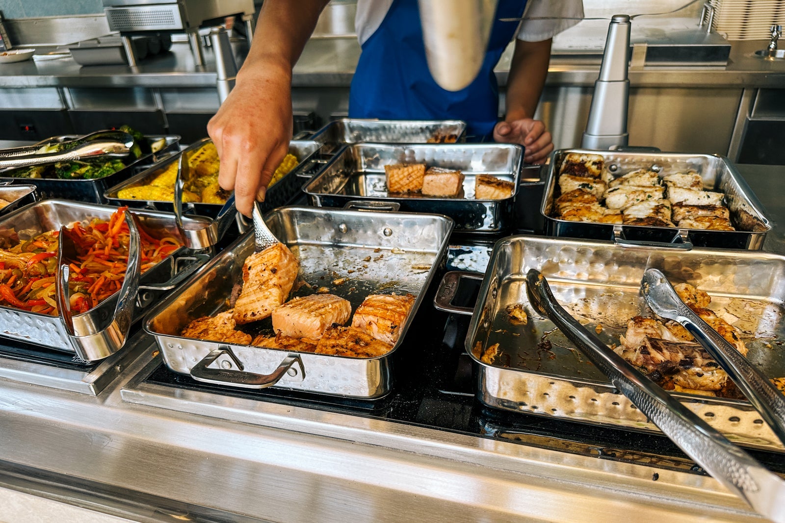Food from the True-True Too BBQ buffet at Disney's Lookout Cay at Lighthouse Point