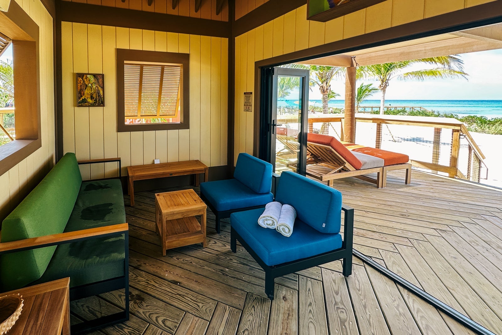 The inside of a standard cabana