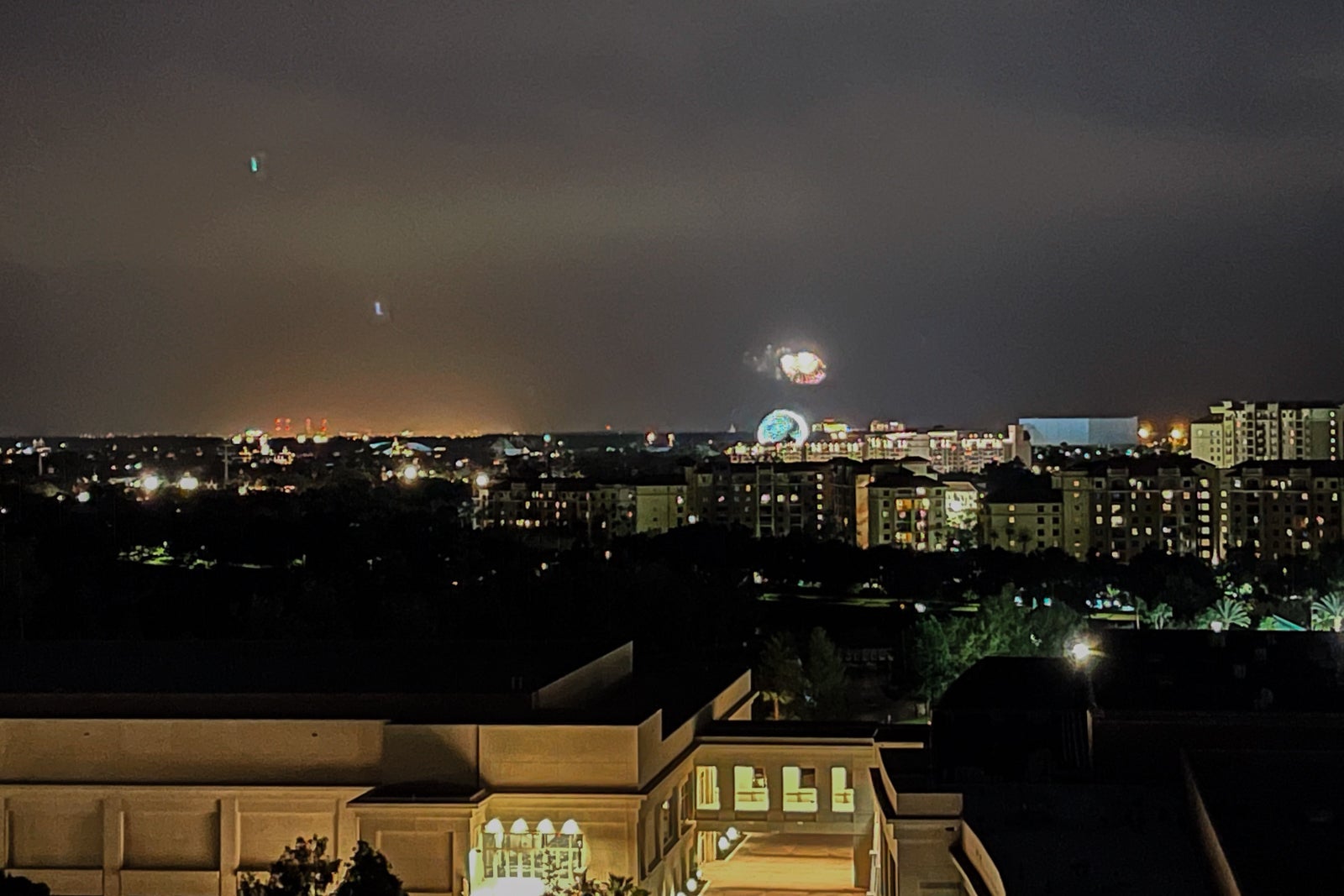Fireworks at Disney from the Waldorf Suite at Waldorf Astoria Orlando