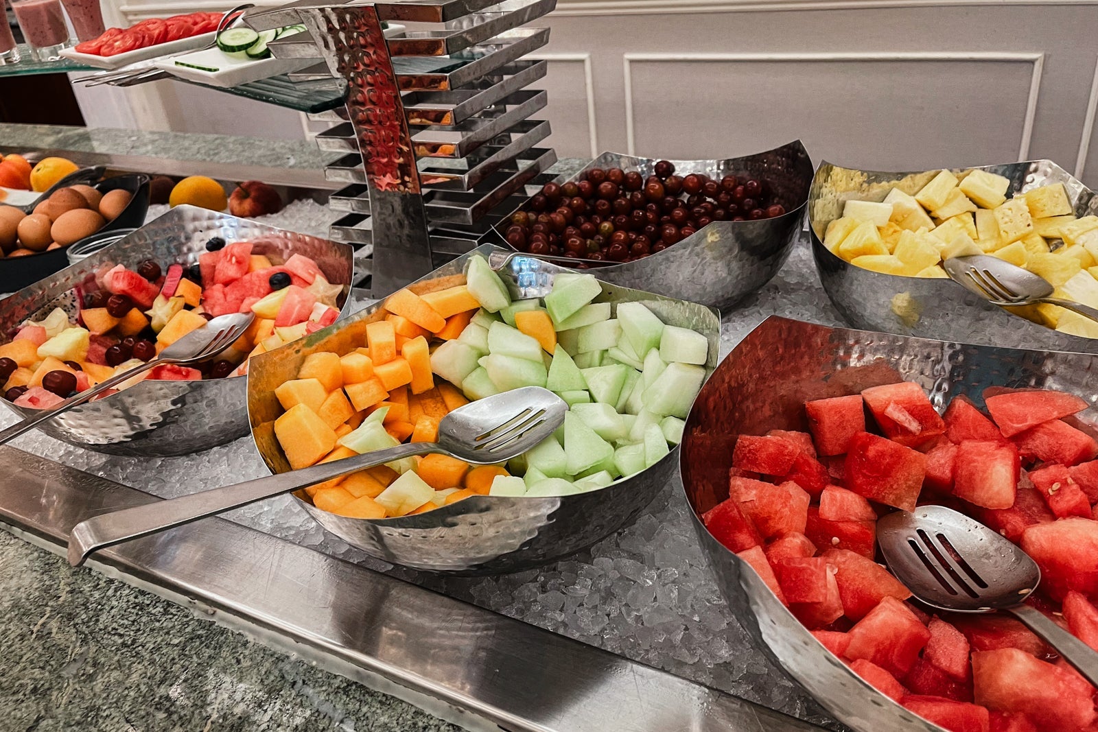 Fruit at at Oscar's breakfast buffet at the Waldorf Astoria Orlando