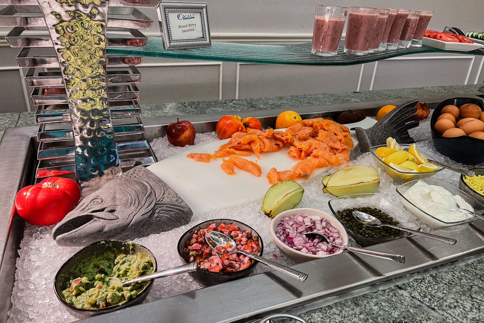 Smoked salmon at Oscar's breakfast buffet at theWaldorf Astoria Orlando