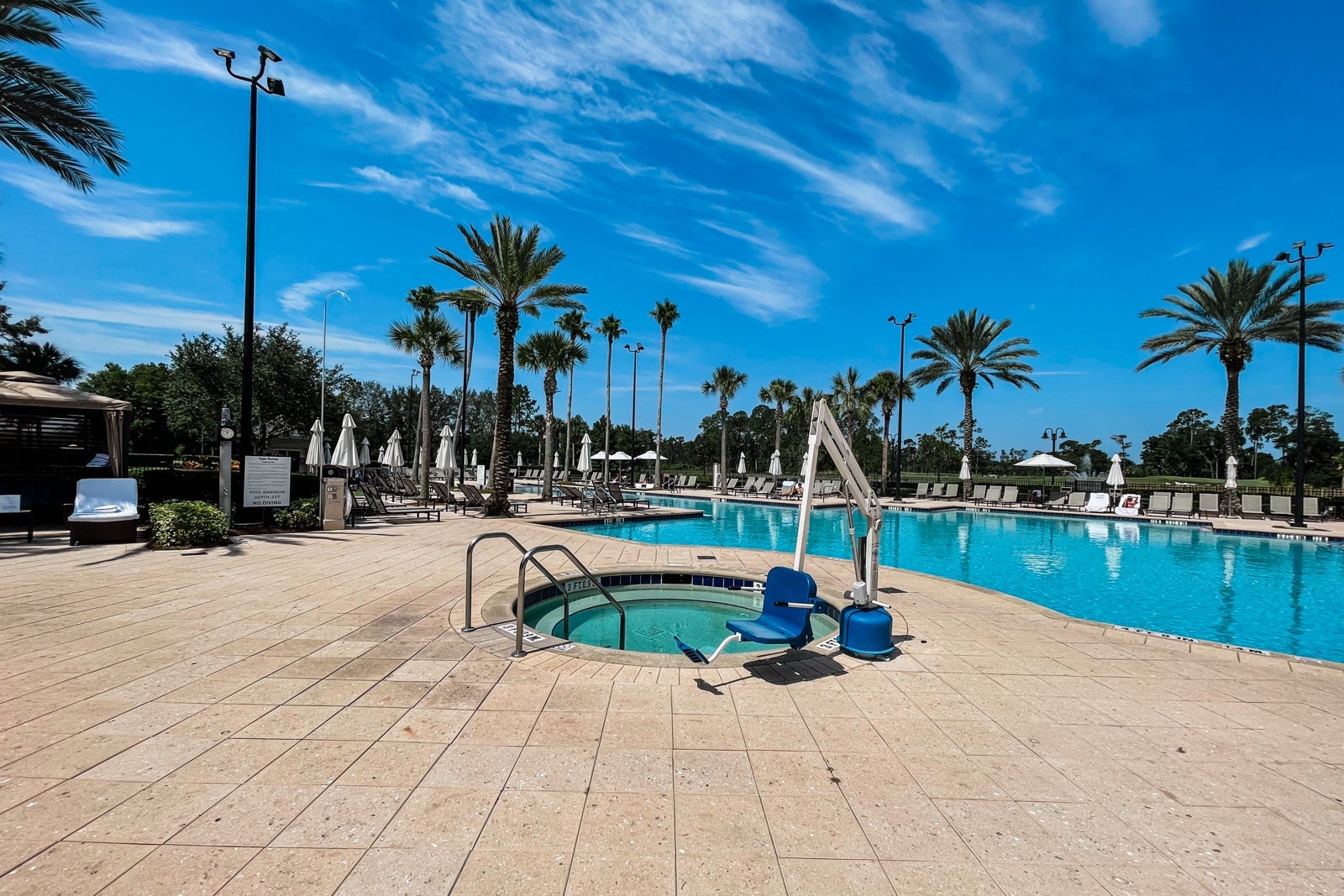 chair lift at the Waldorf Astoria Orlando hot tub