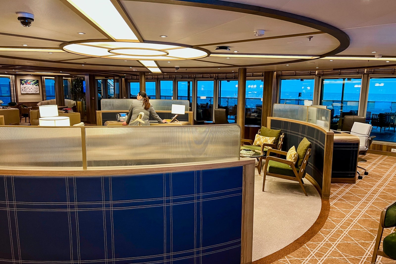 Seabourn Square is home to the ship's guest services desks