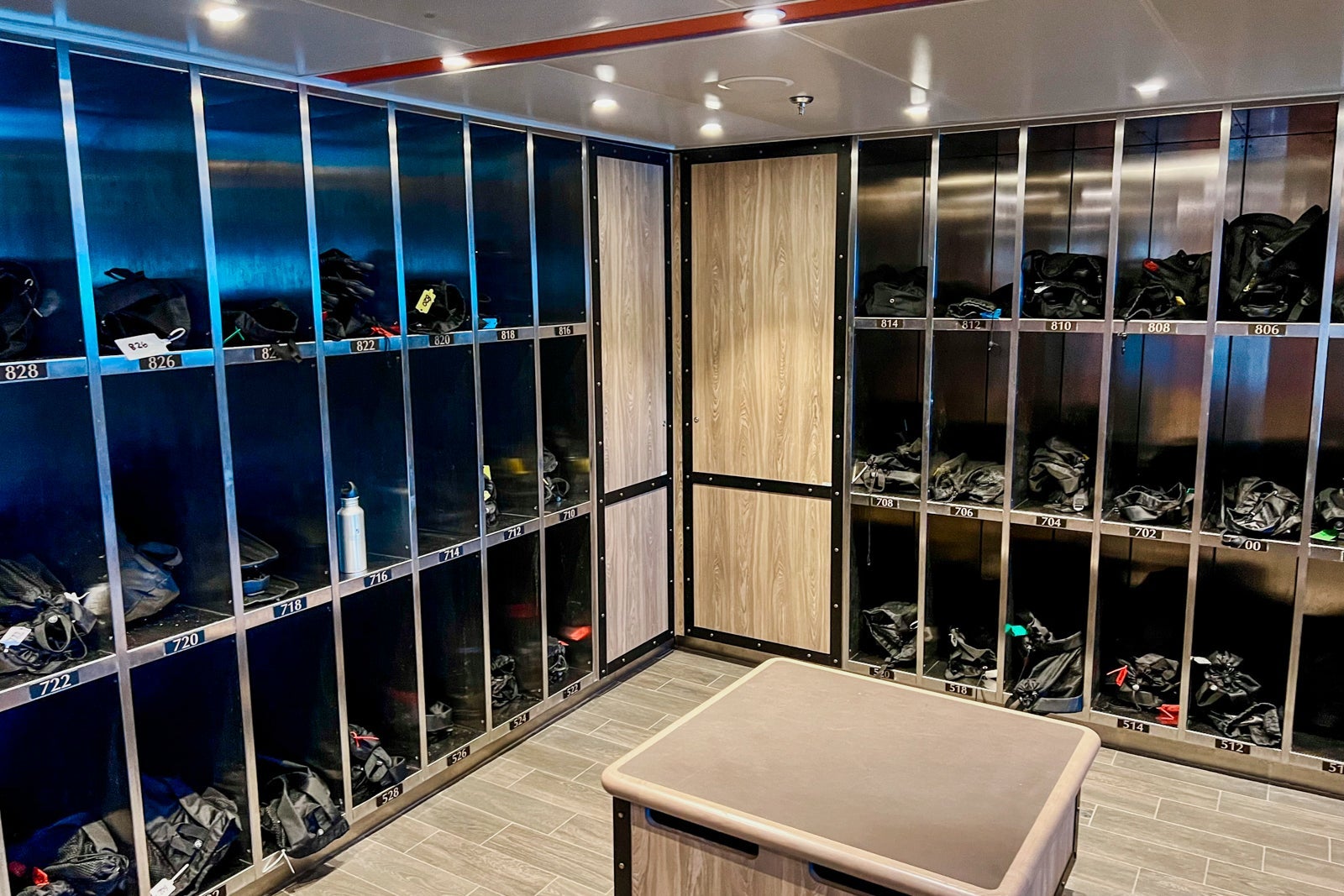 The mud room on Seabourn Pursuit