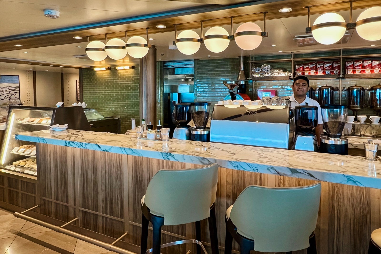 The European-style coffee bar at Seabourn Square