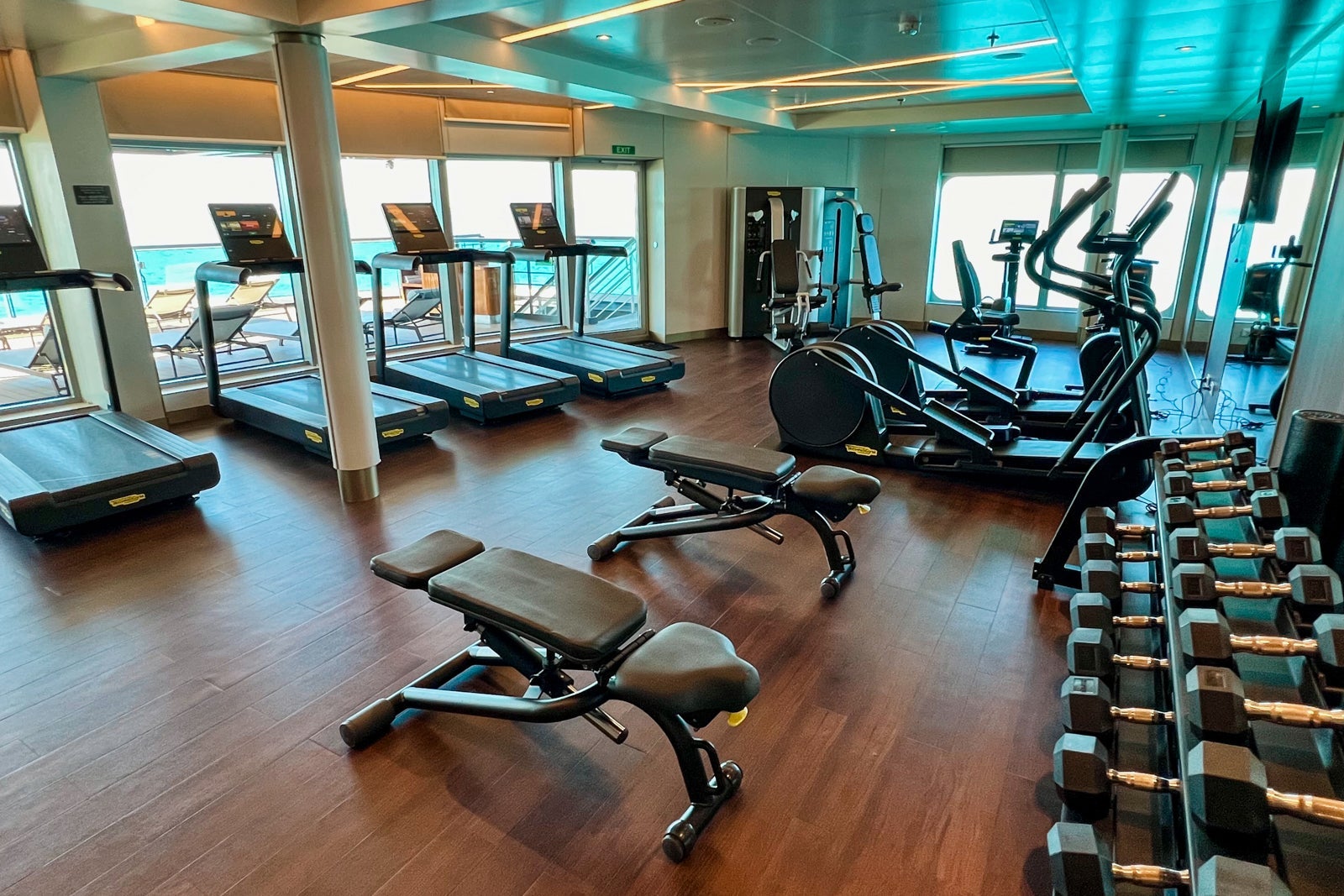 The fitness center on Seabourn Pursuit