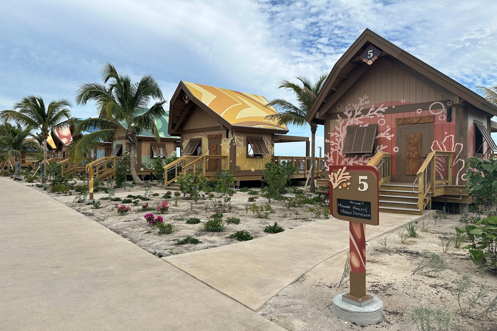A row of beach cabanas