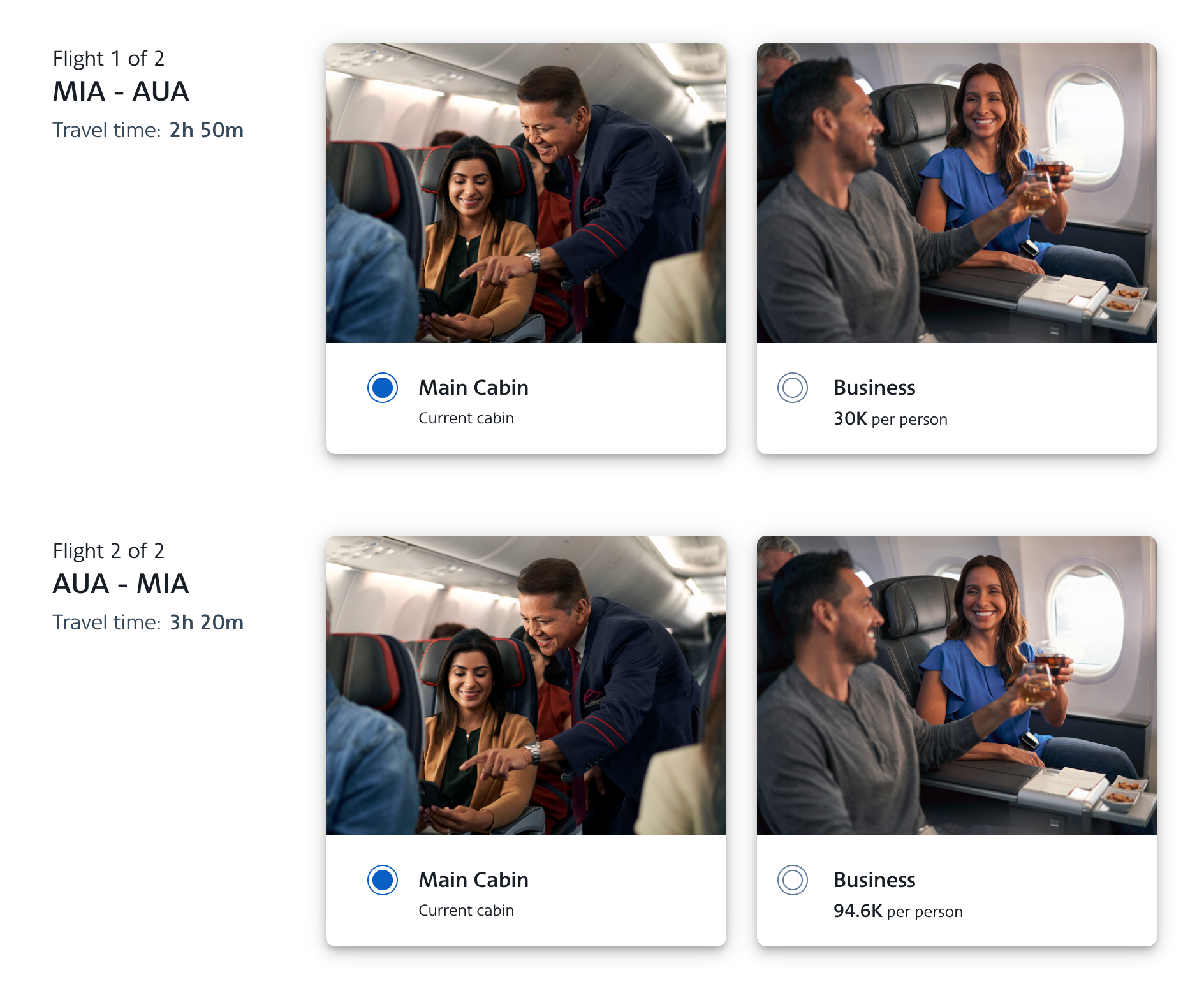 AA MIA-AUA upgrade offers miles
