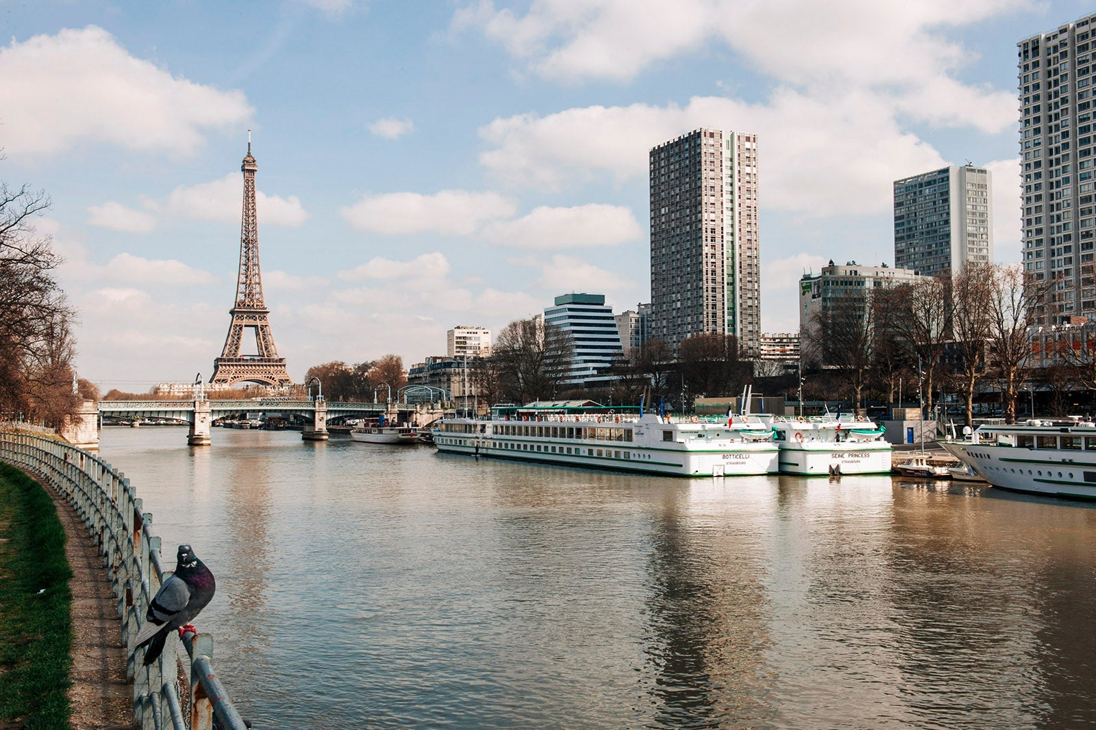 A view of the Eiffel Tower from the Seine River