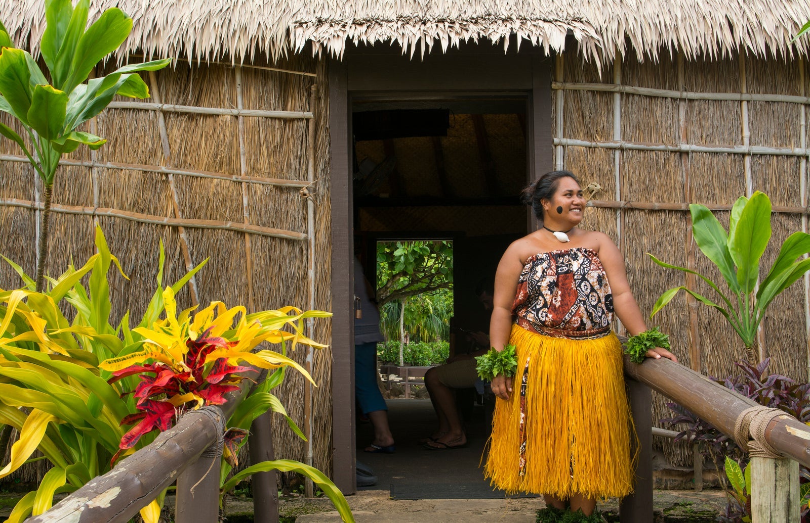 Laie Hawaii Polynesian Cultural Center performer in Fiji traditional dress