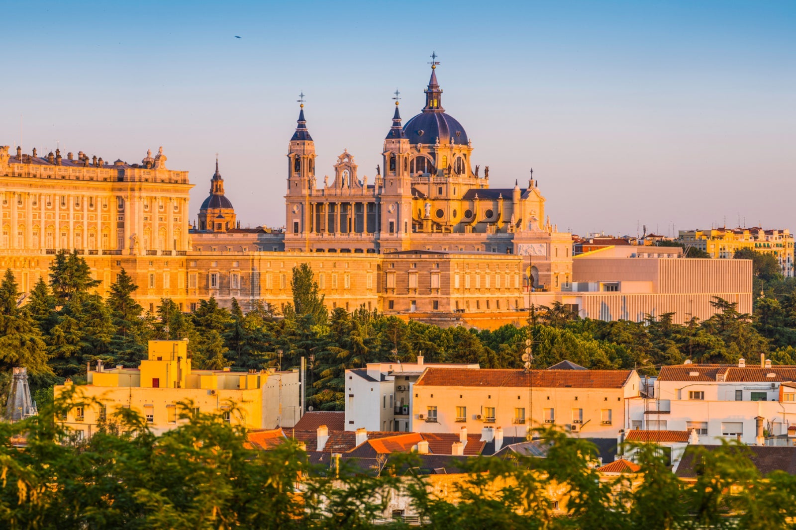 The skyline of Madrid, Spain