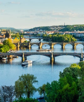 View of the bridges of Prague