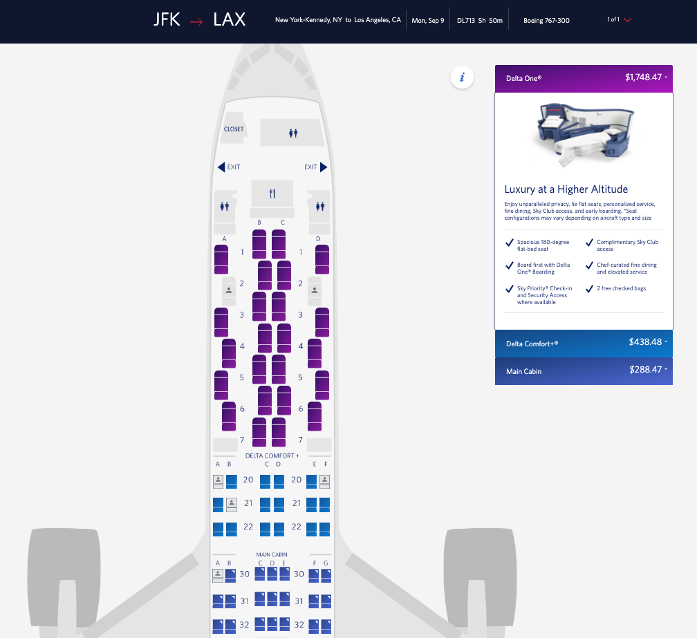delta seat map