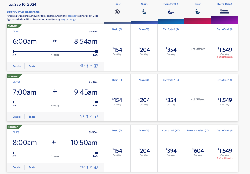 delta booking page
