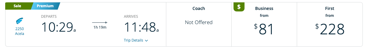 Screenshot of Amtrak NE summer sale promo