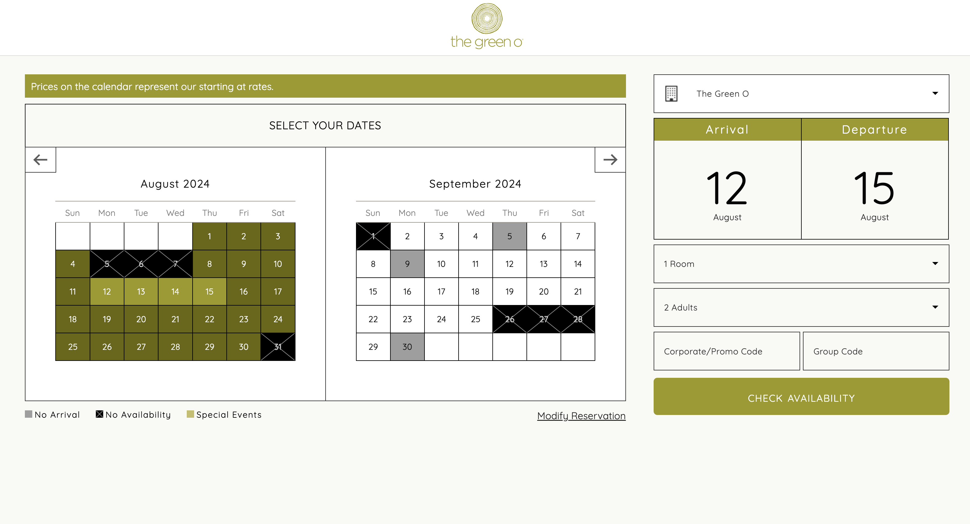 The Green-O booking platform