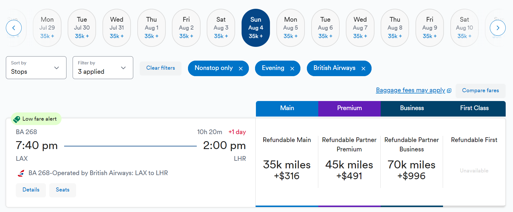 Alaska Mileage Plan award