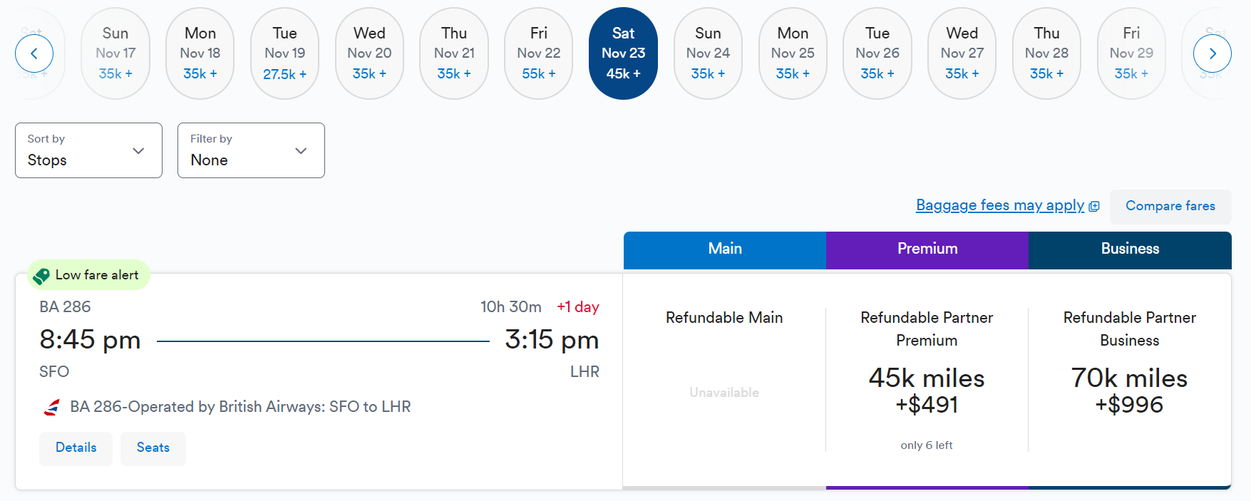 Alaska Mileage Plan award