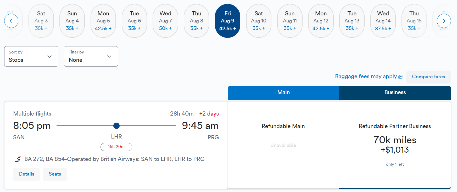 Alaska award flights