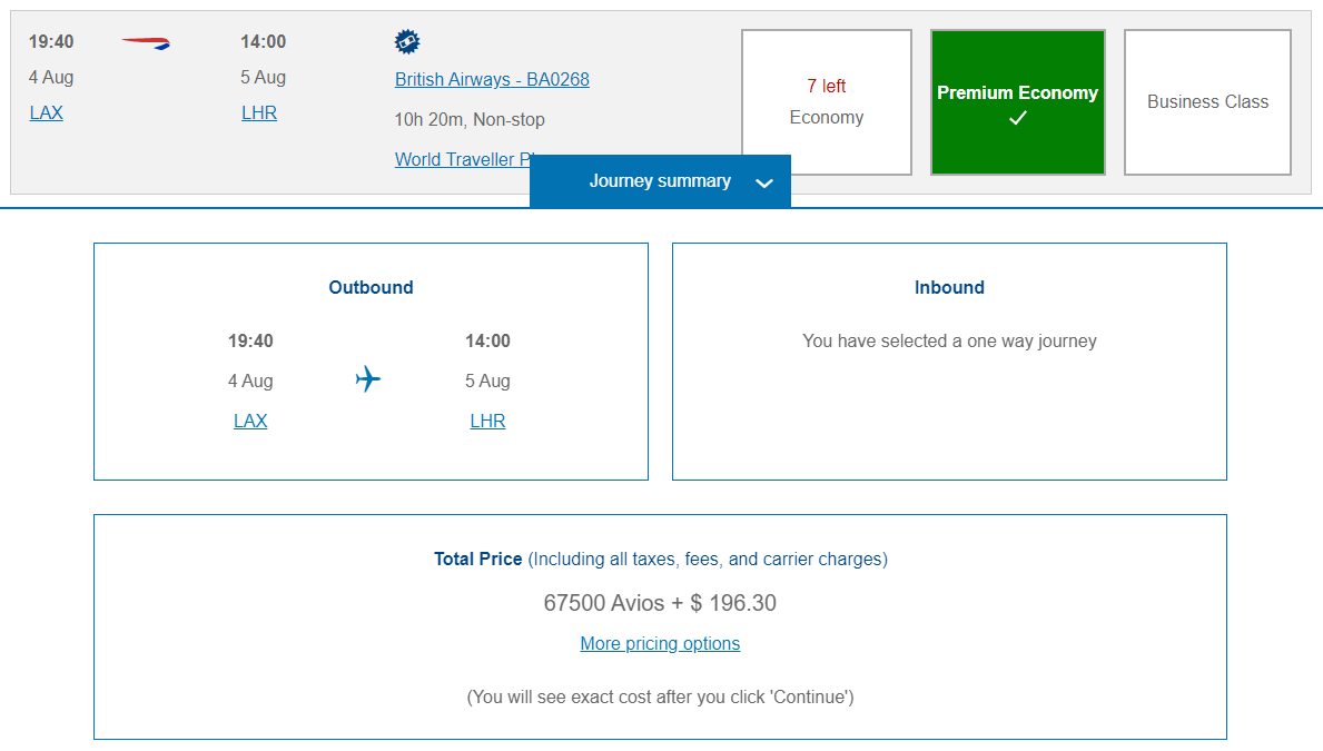 British Airways award