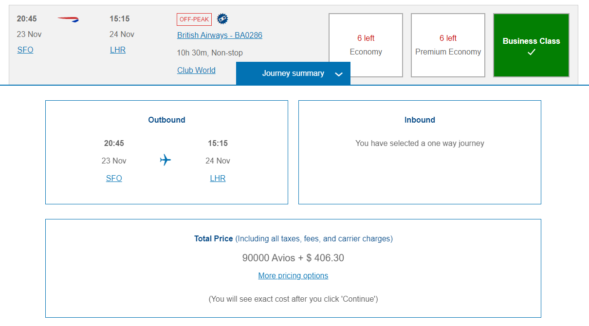 British Airways business award