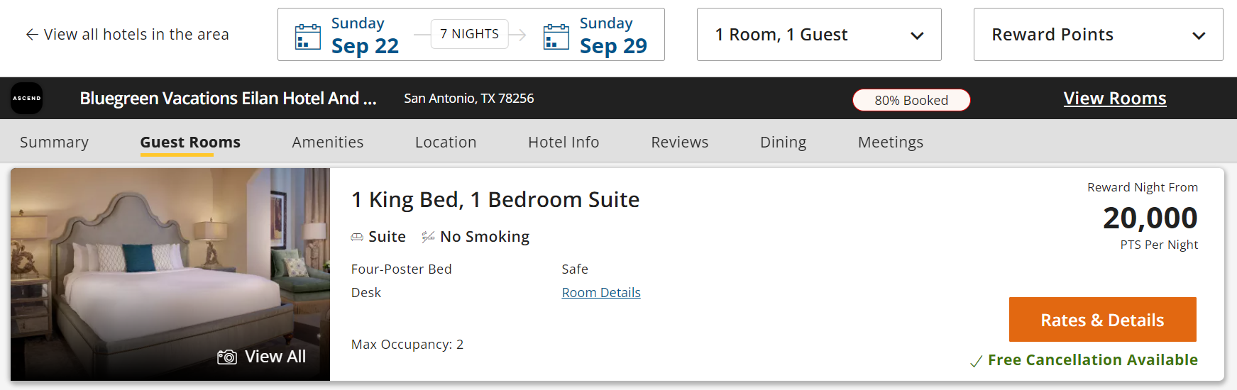 Booking Bluegreen Vacations with Choice points