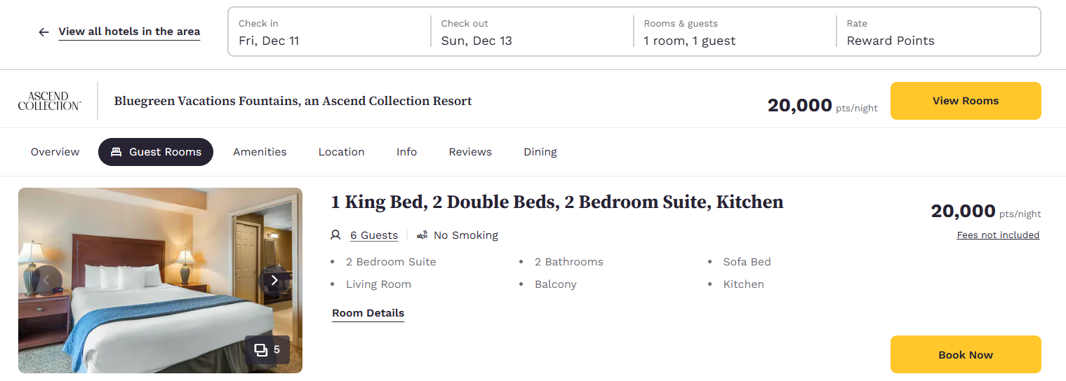 Redeem Choice Privileges points for Bluegreen Vacations