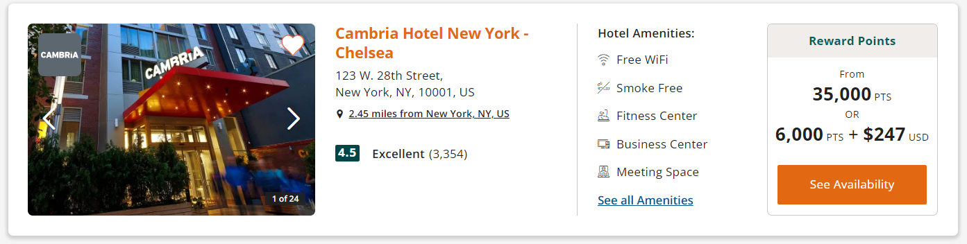 Choice points plus cash